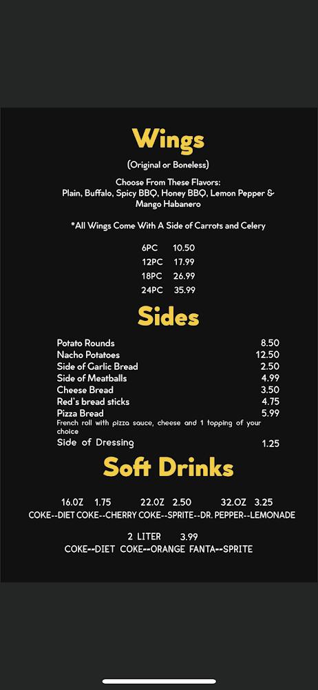 Redwood Pizza and Wings Pizza sizes, Toppings, Gourmet pizzas
